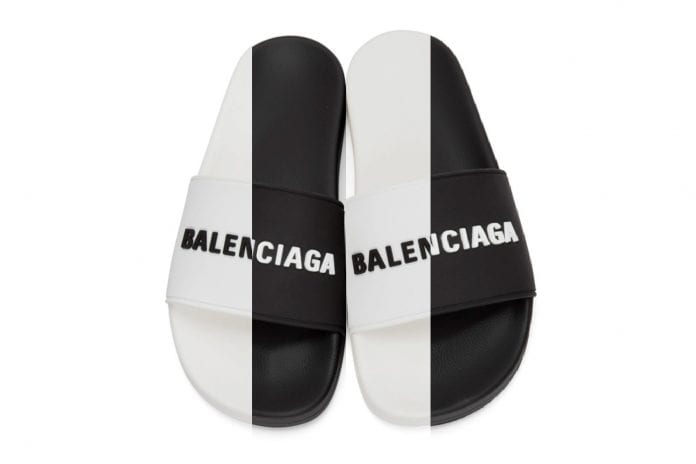 tan balenciaga slides