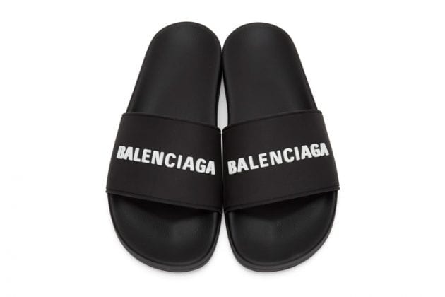 balenciaga patent slides