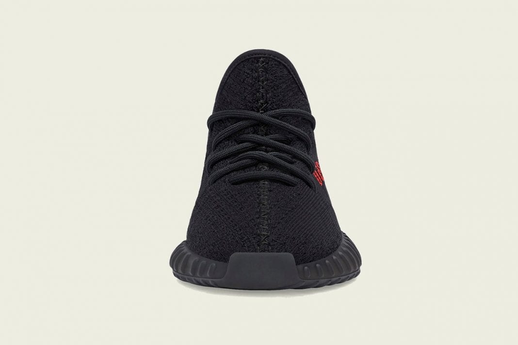 black yeezys 350 with red